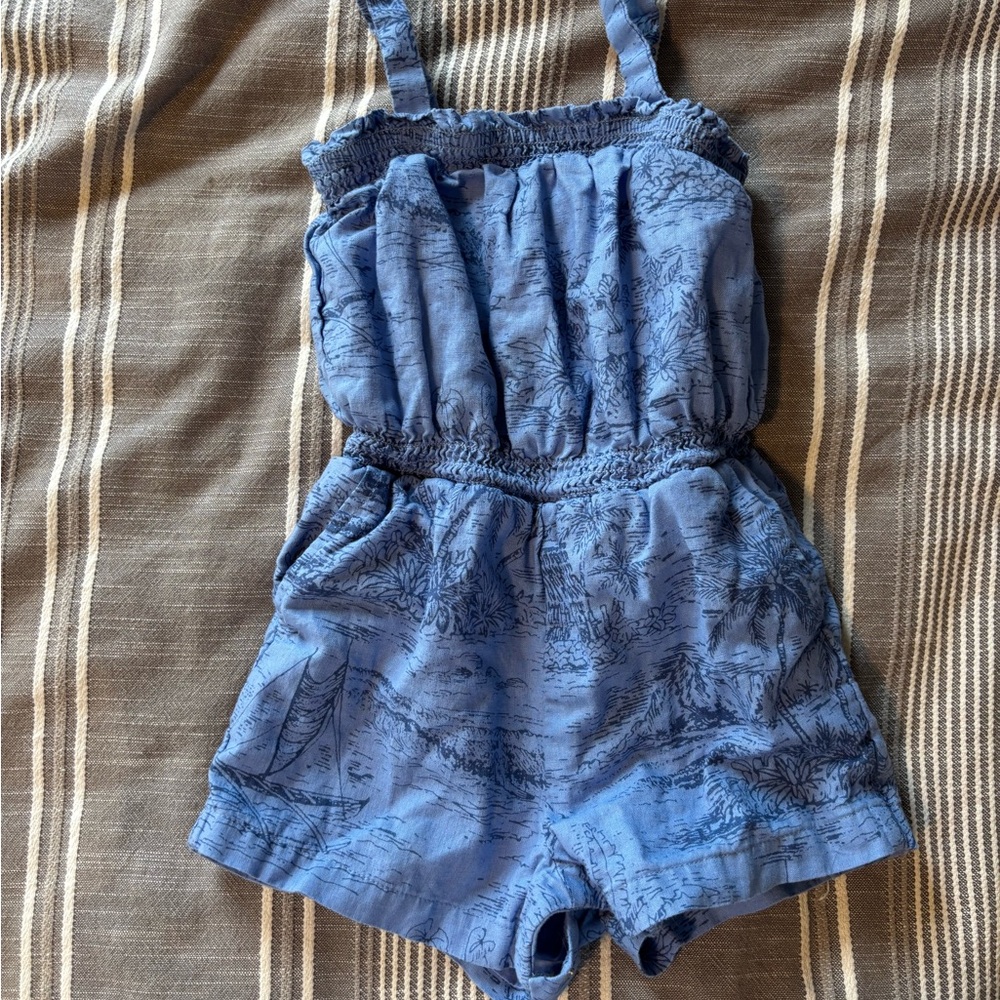 GAP Blue Printed Girls' Romper and dress (2 item)